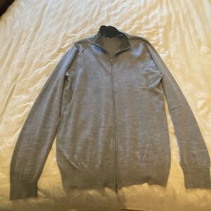 Patrick Assaraf full zip merino wool sweater.